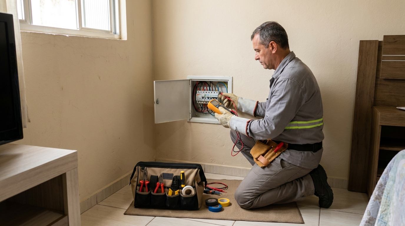 Instalação de Disjuntores e Quadros no Residencial Village D'Avignon, Sorocaba‑SP