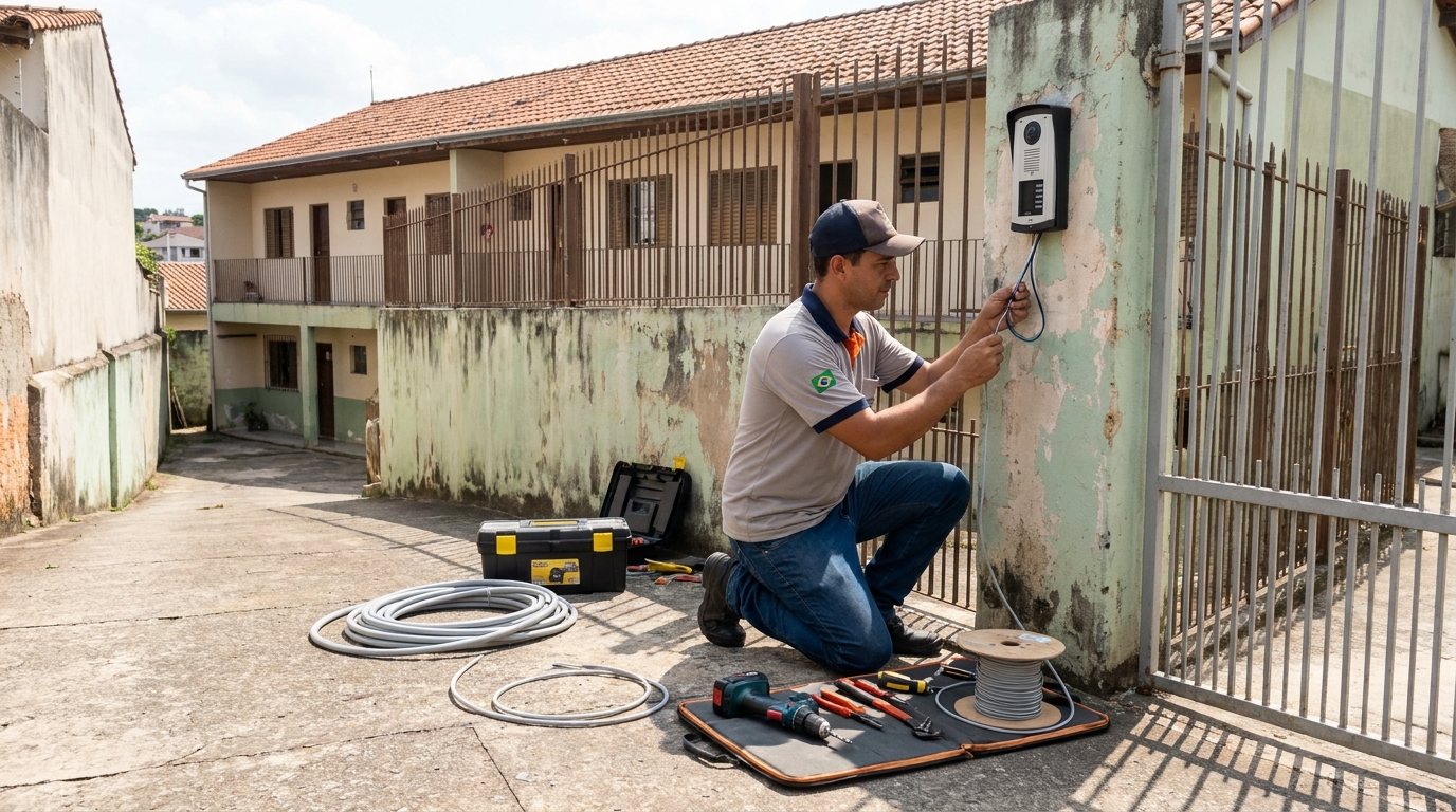 Instalação de Porteiro Eletrônico no Residencial Portal do Itavuvu, Sorocaba‑SP