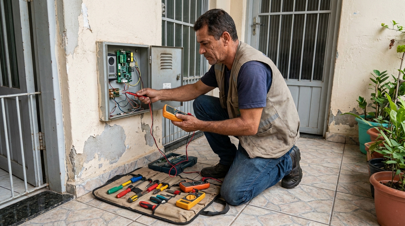 Troca de Fiação de Interfone no Recreio dos Sorocabanos, Sorocaba‑SP